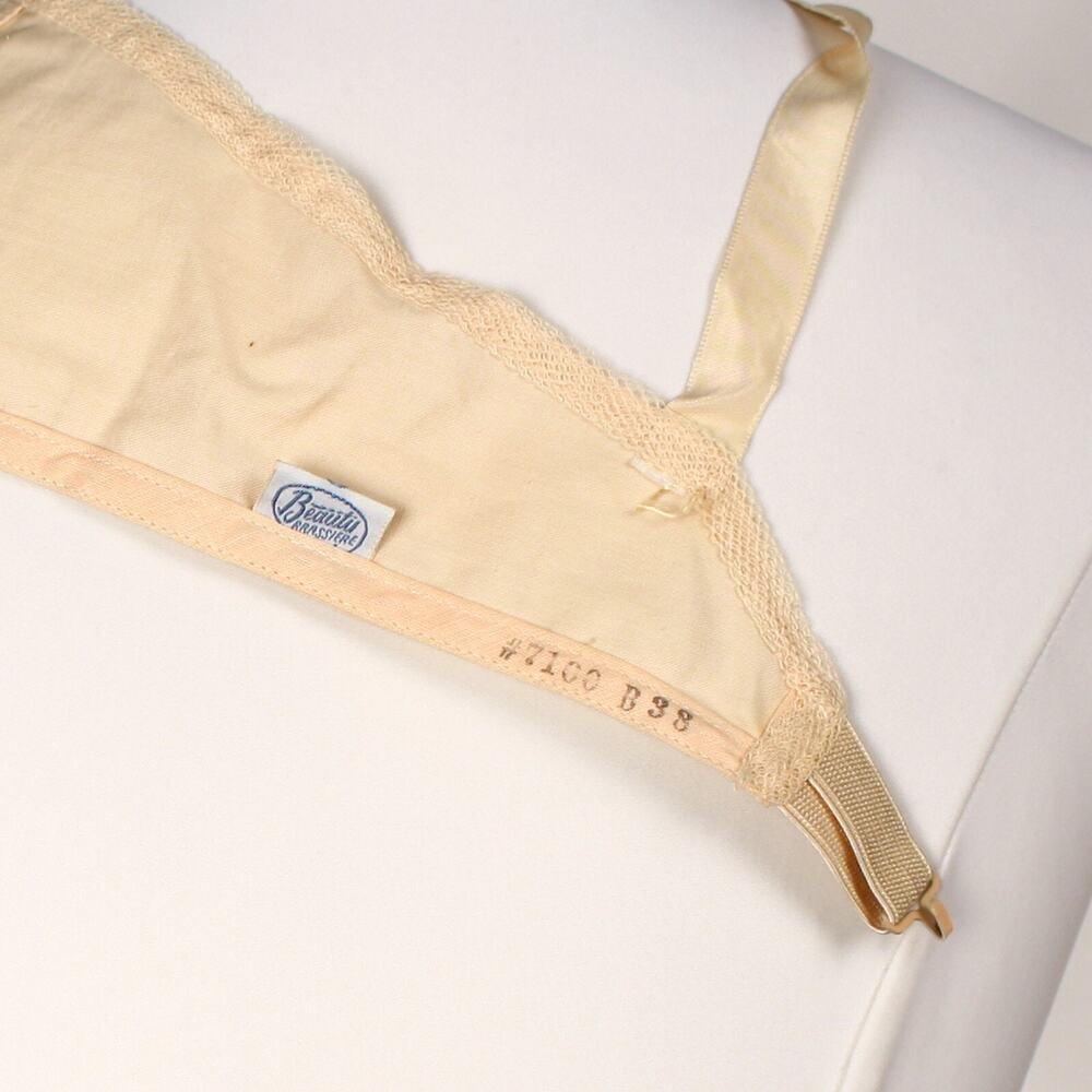 Vintage 1950s Pink Cotton Bra 38B Beauty #7100 Unlined w Shaped Cups - Hey Viv - Picture 5 of 6